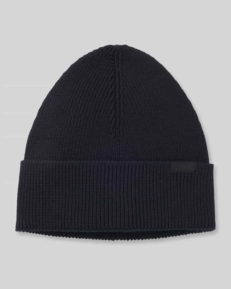 HUGO BOSS Beanie mit dezentem Logo-Detail Modell 'Xential Marine