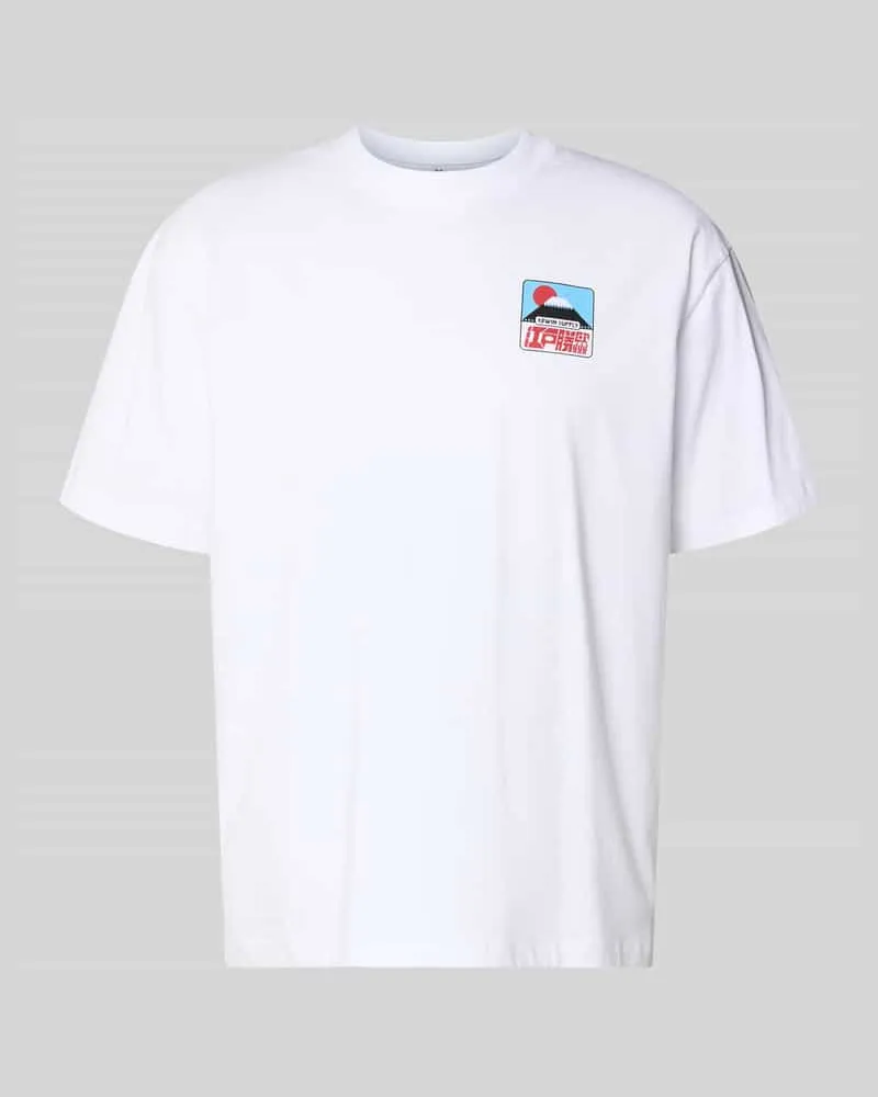 Edwin Jeans T-Shirt mit Label-Print Modell 'SUNSET ON FUJI SAN Weiss