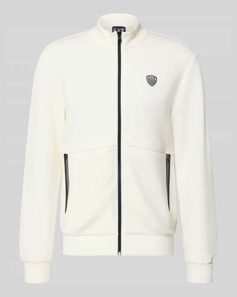 EA7 Sweatjacke mit Reißverschluss Offwhite
