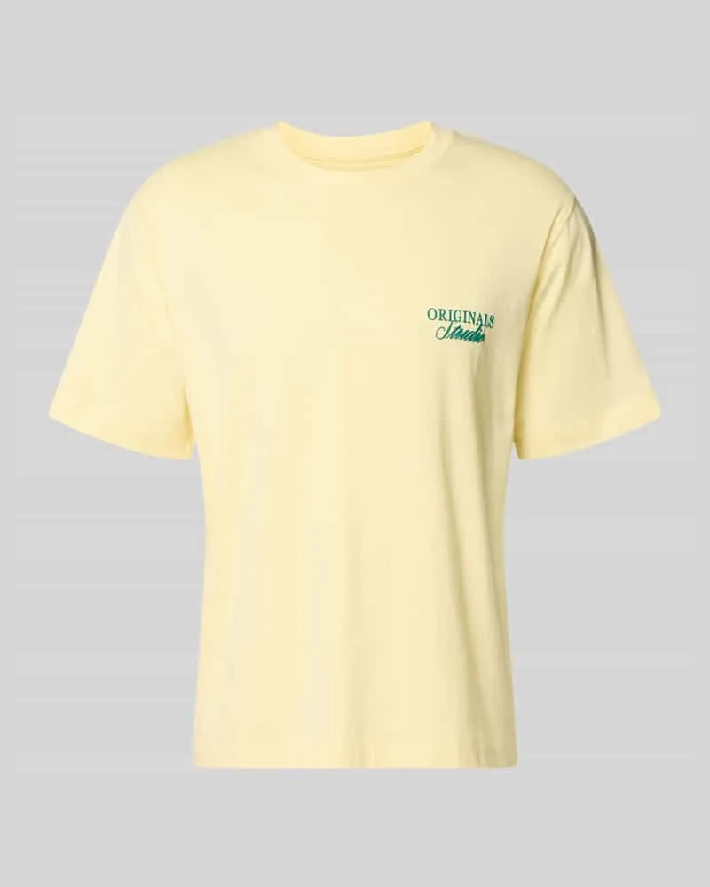 Jack & Jones T-Shirt mit Label-Print Hellgelb