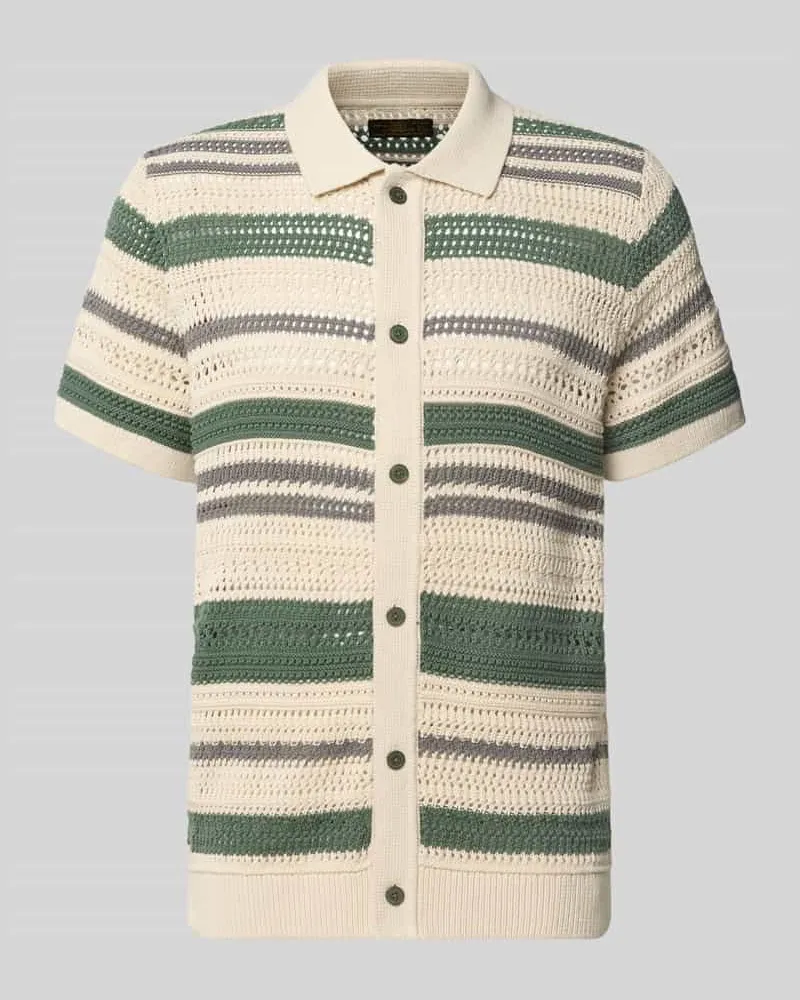 Jack & Jones Modern Fit Freizeithemd in Strick-Optik mit Knopfleiste Lind