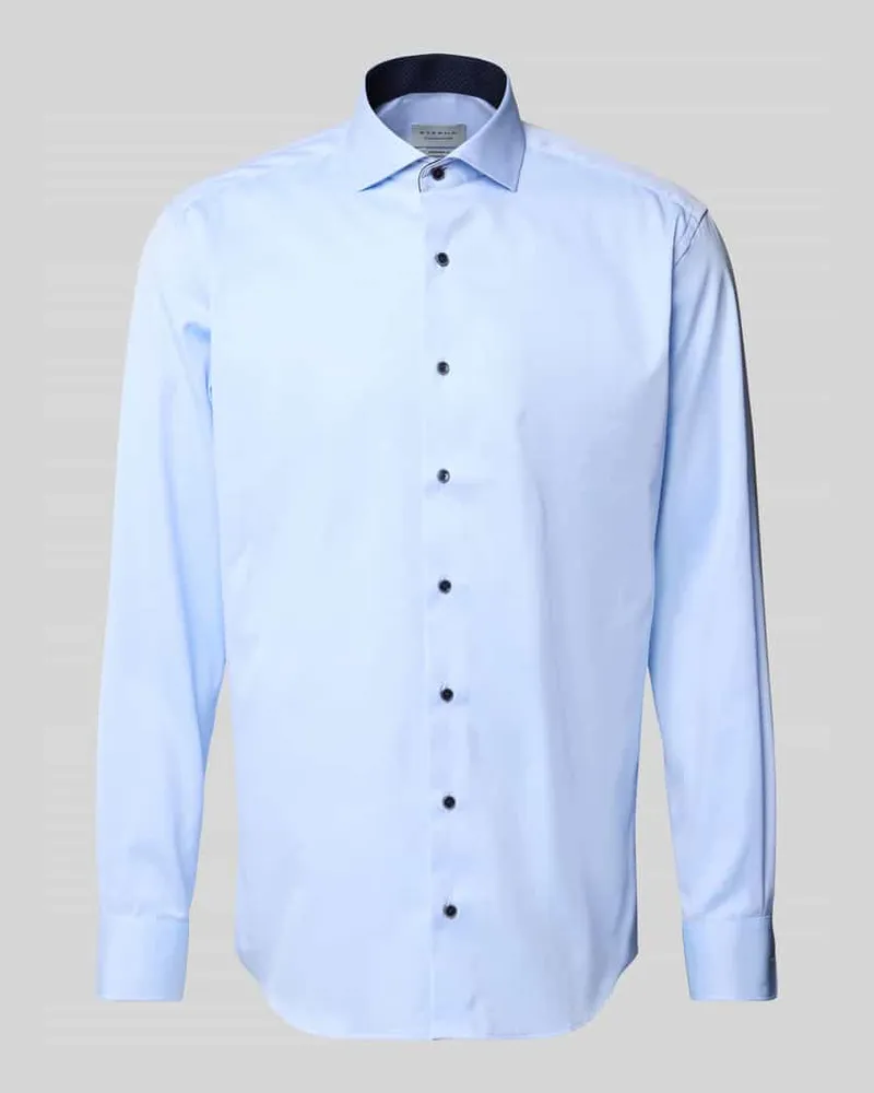Eterna Modern Fit Businesshemd mit Haifischkragen Bleu