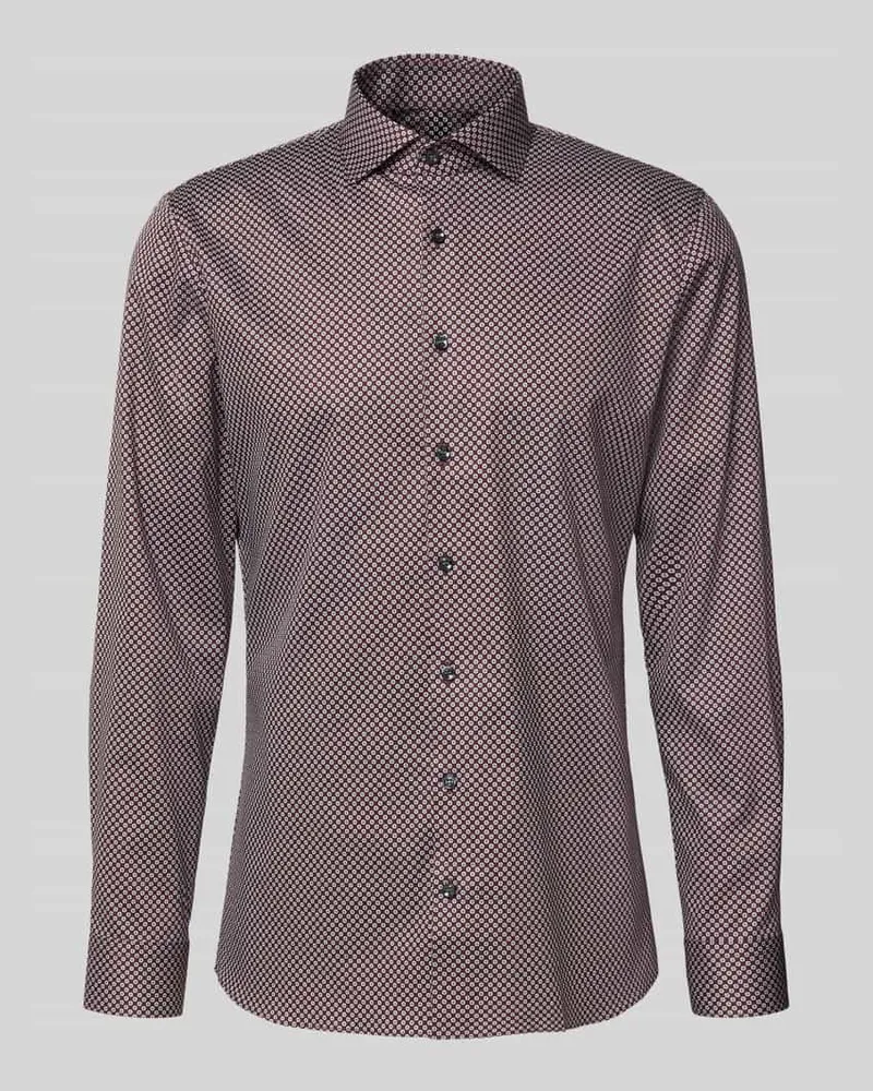 Olymp Super Slim Fit Businesshemd aus Baumwoll-Mix Rot