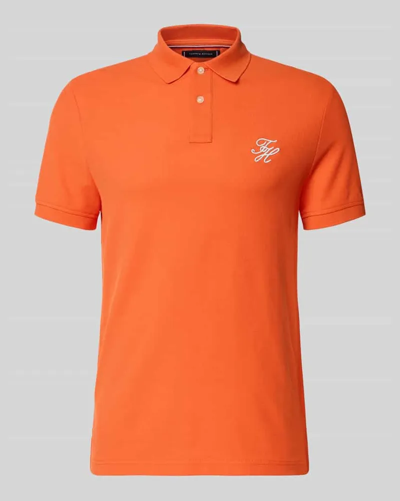 Tommy Hilfiger Regular Fit Poloshirt aus reiner Baumwolle Orange