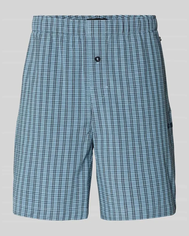 HUGO BOSS Regular Fit Pyjama Shorts aus Viskose-Mix Modell 'CHRIS Hellblau