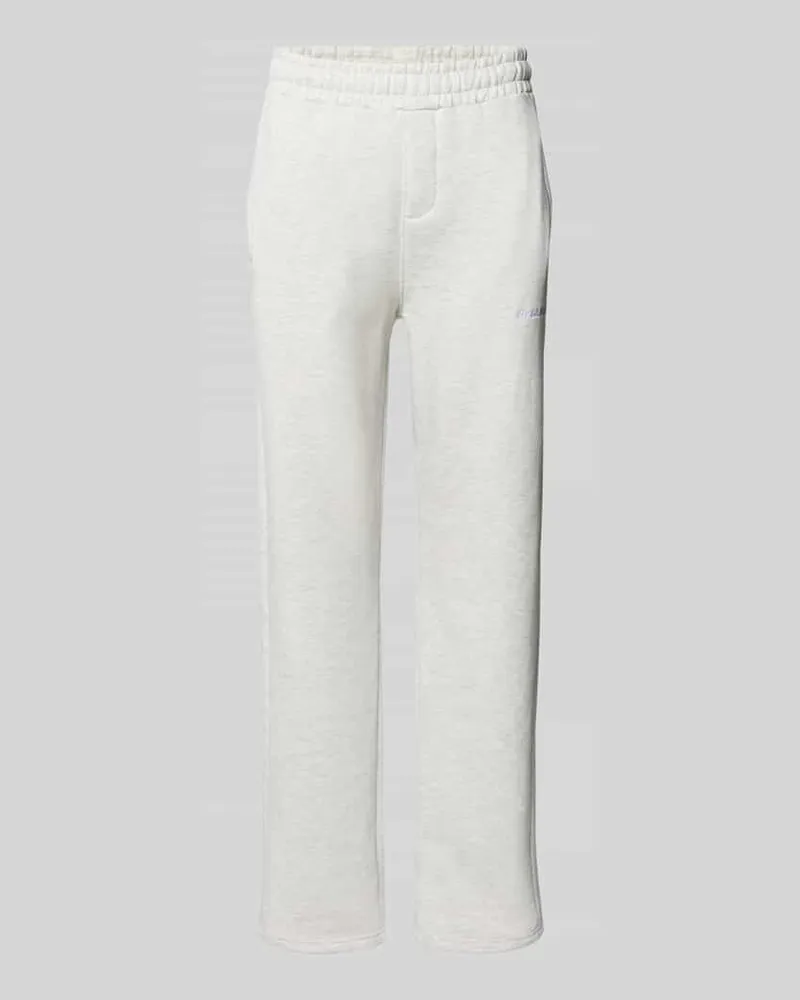 PEGADOR Straight Fit Sweatpants mit Logo-Stitching Hellgrau