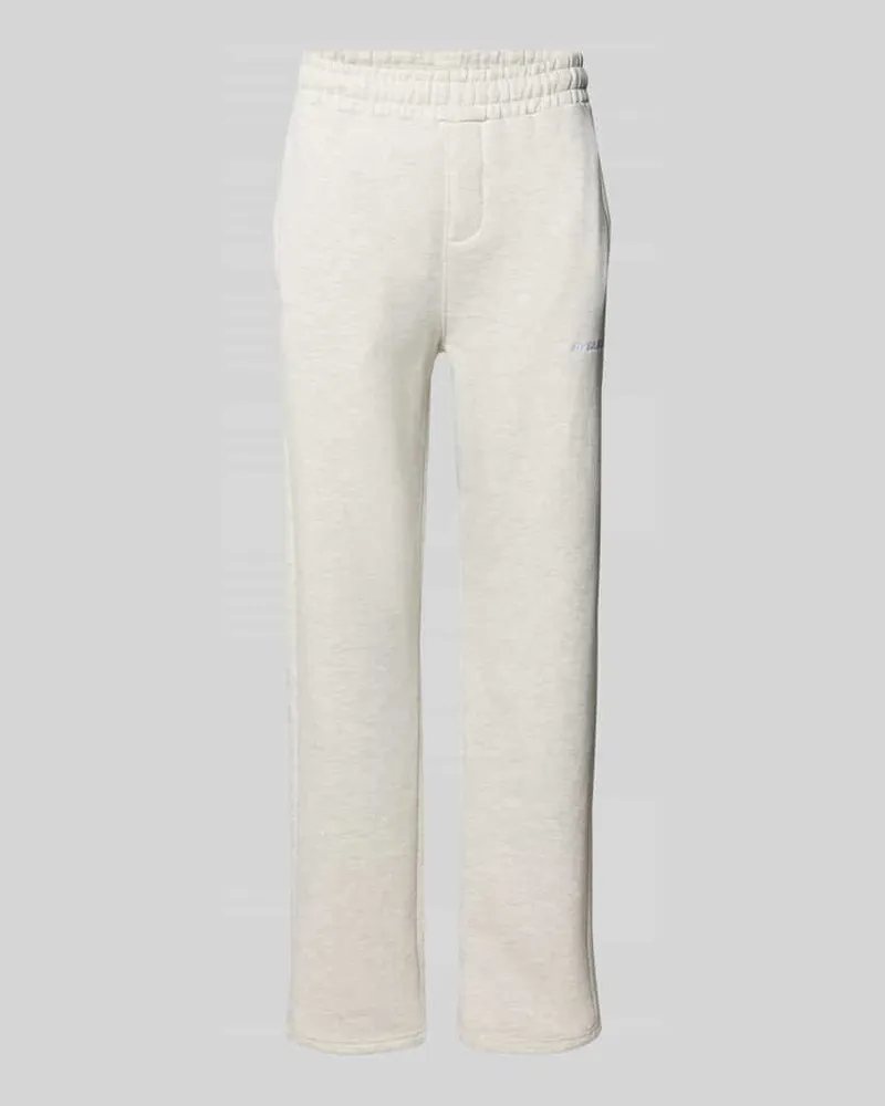 PEGADOR Straight Fit Sweatpants mit Logo-Stitching Hellgrau
