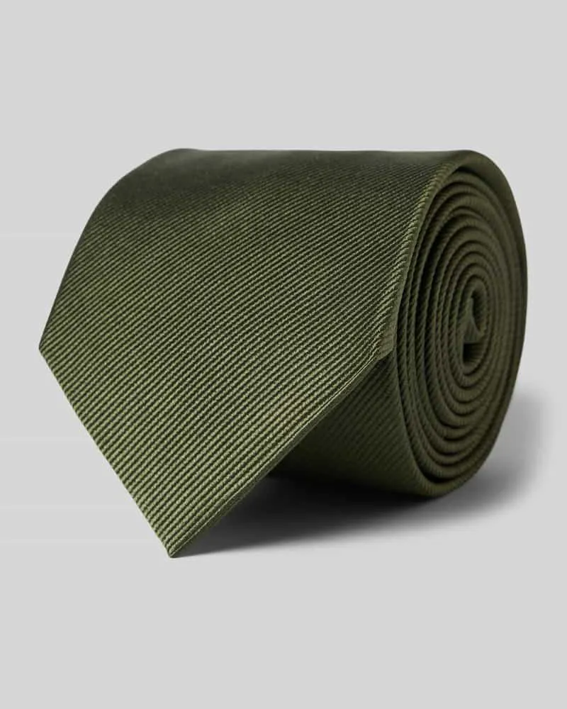 Profuomo Seidenkrawatte in unifarbenem Design (8 cm Gruen