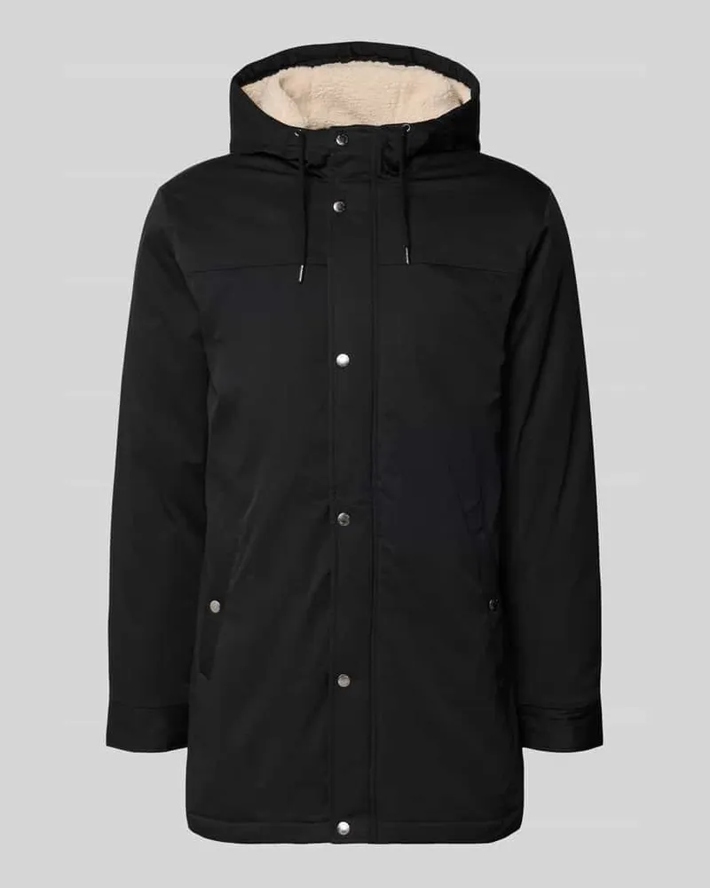 Only & Sons Regular Fit Parka mit Teddyfellbesatz in der Kapuze Modell 'ALEXANDER Black