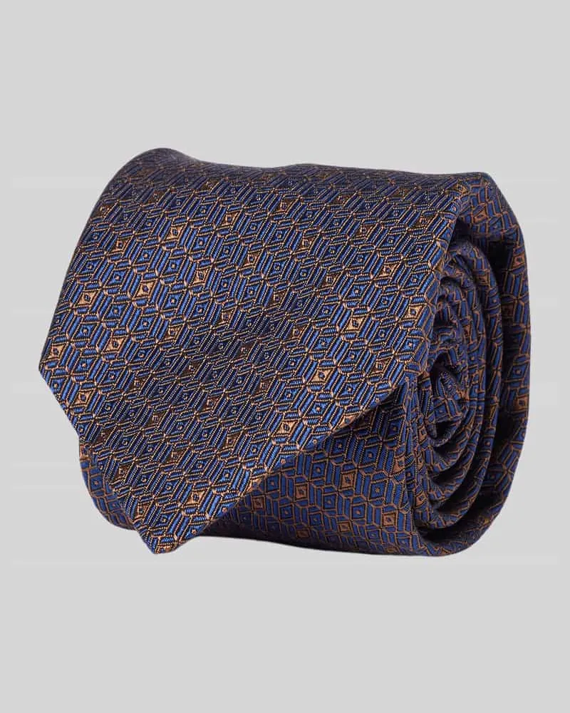 Altea Krawatte aus Seide-Baumwoll-Mix Modell 'Ticino Mittelbraun