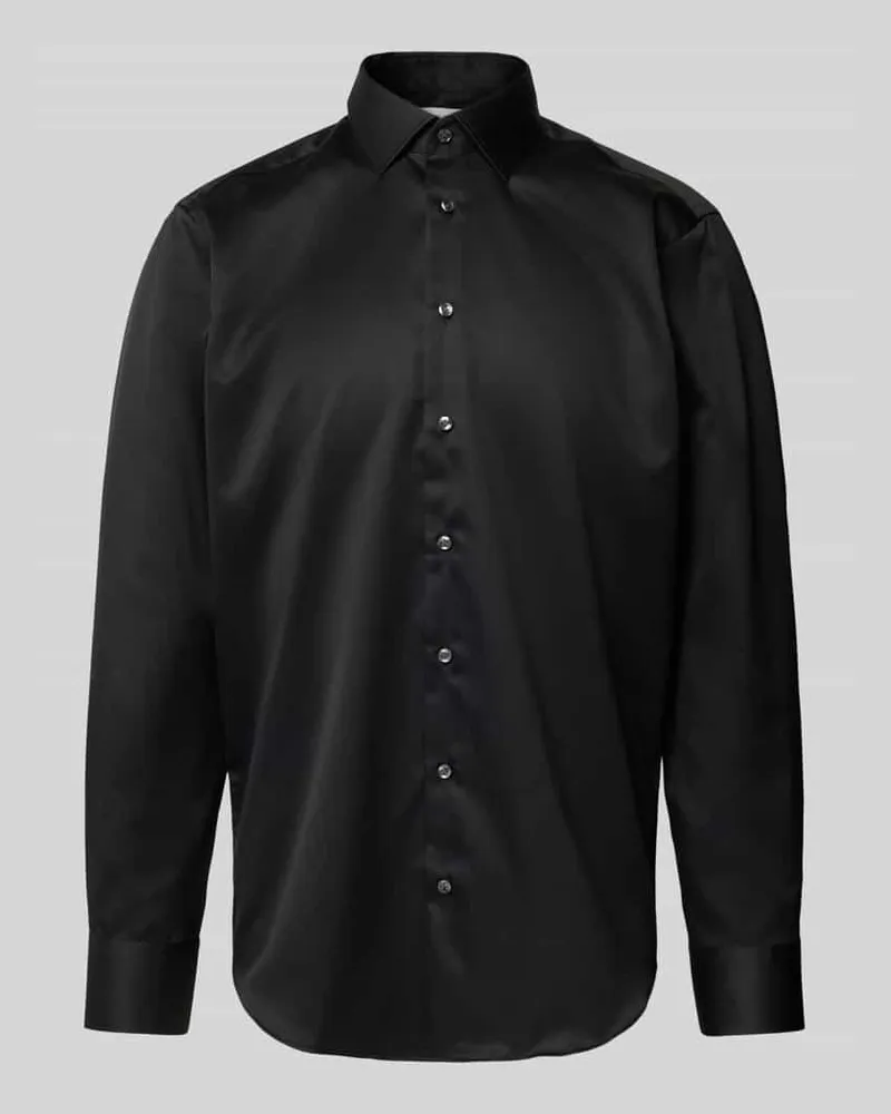 Christian Berg Regular Fit Business-Hemd mit Kentkragen Black
