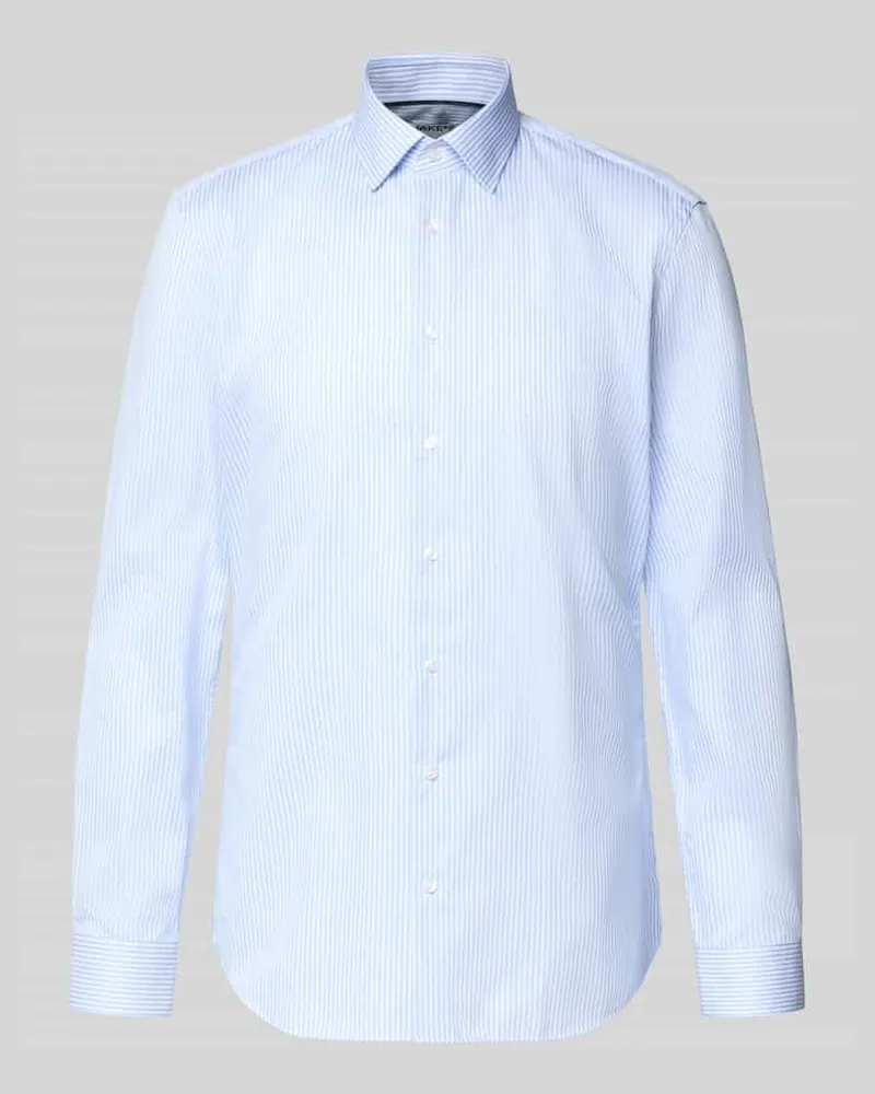 JAKE*S Slim Fit Freizeithemd mit Kentkragen Bleu
