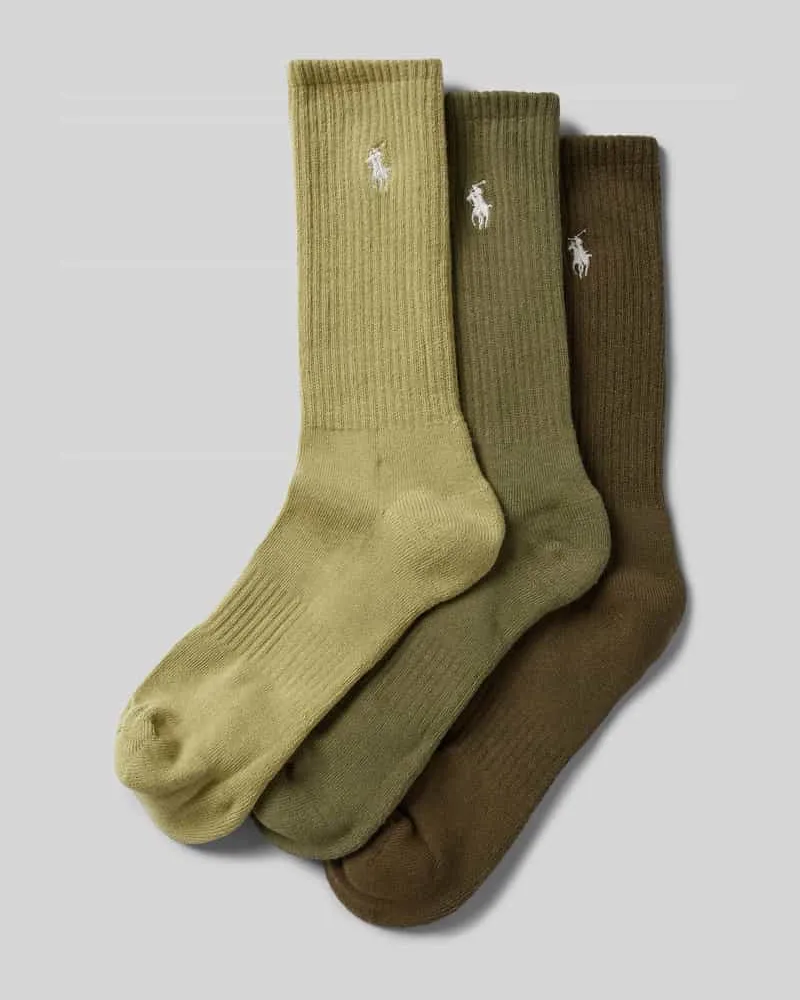 Ralph Lauren Socken mit Logo-Stitching im 3er-Pack Oliv