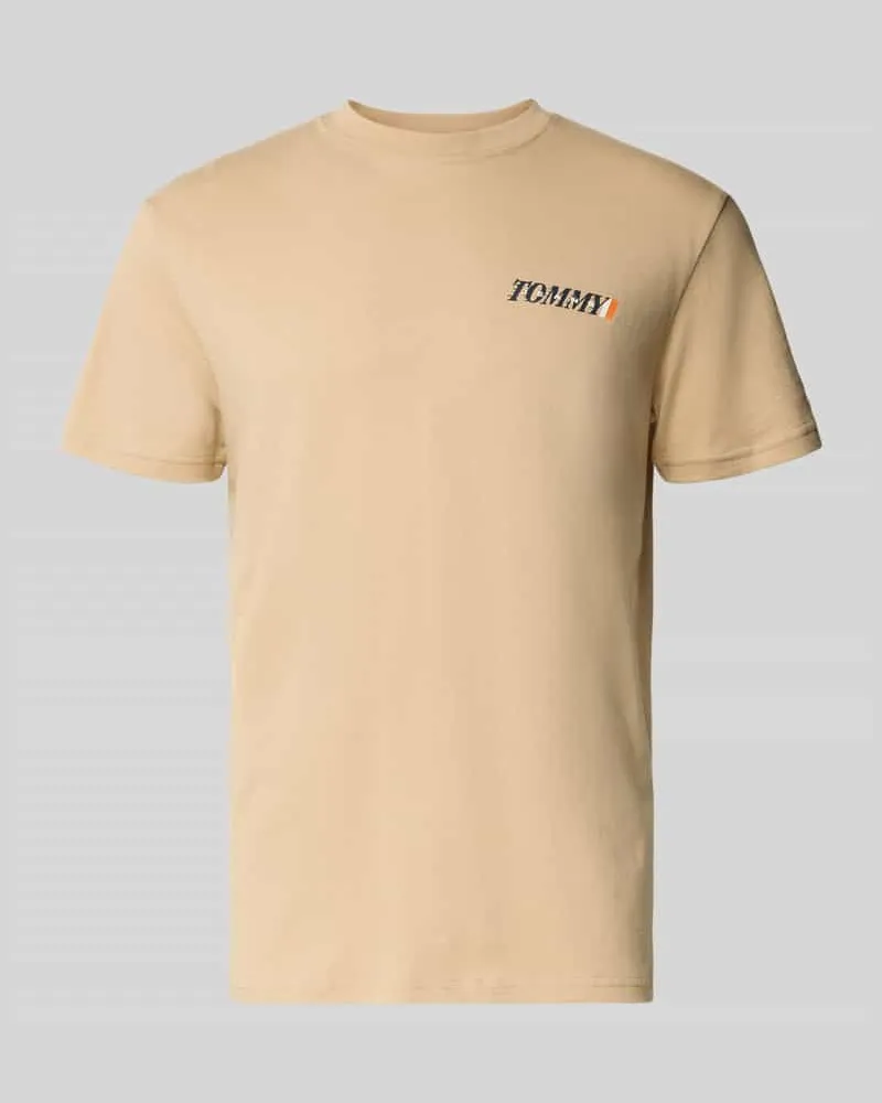 Tommy Hilfiger Regular Fit T-Shirt aus reiner Baumwolle Beige