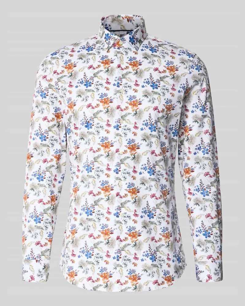 JAKE*S Super Slim Fit Business-Hemd mit Kentkragen Weiss