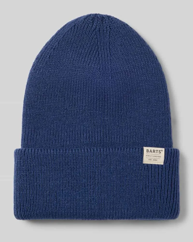 Barts Mütze mit Label-Detail Modell 'KINABALU Jeansblau