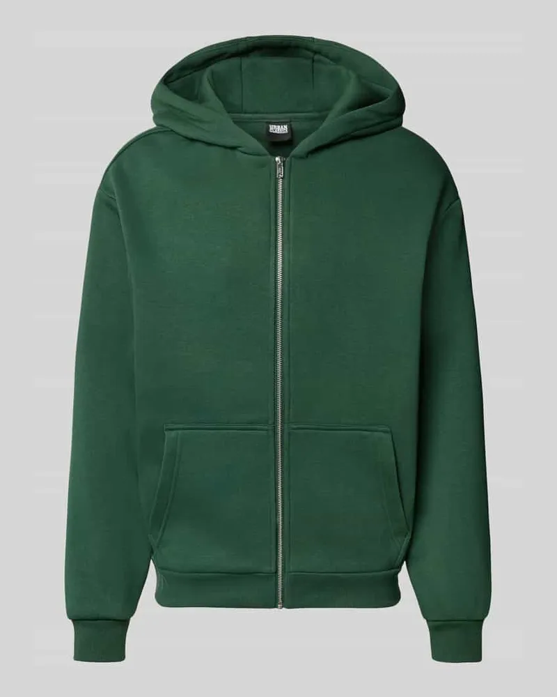 Urban Classics Regular Fit Sweatjacke aus Baumwoll-Mix mit Kapuze Dunkelgruen