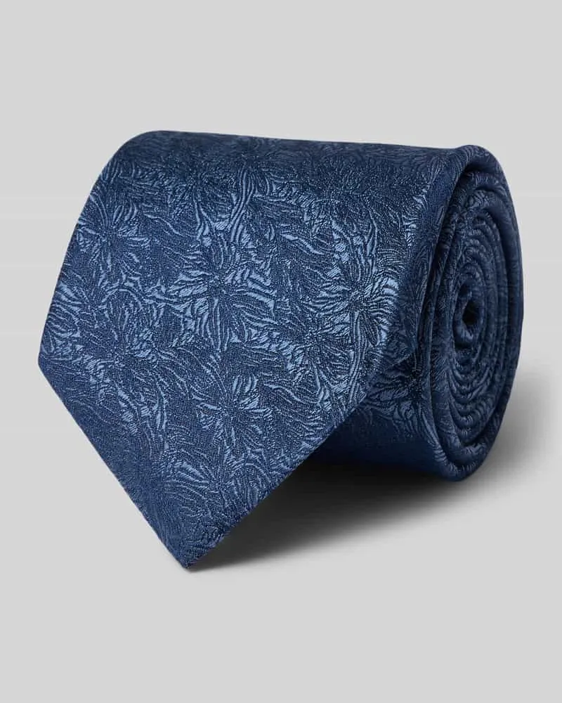 Monti Krawatte aus Seide im Allover-Look (7,5 cm Blau