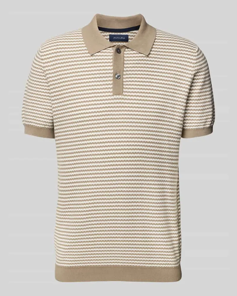 Christian Berg Poloshirt mit kurzer Knopfleiste 