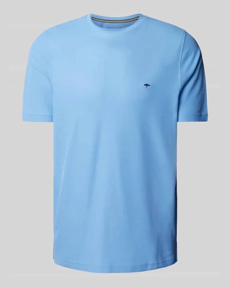 Fynch-Hatton T-Shirt mit Logo-Stitching Rauchblau