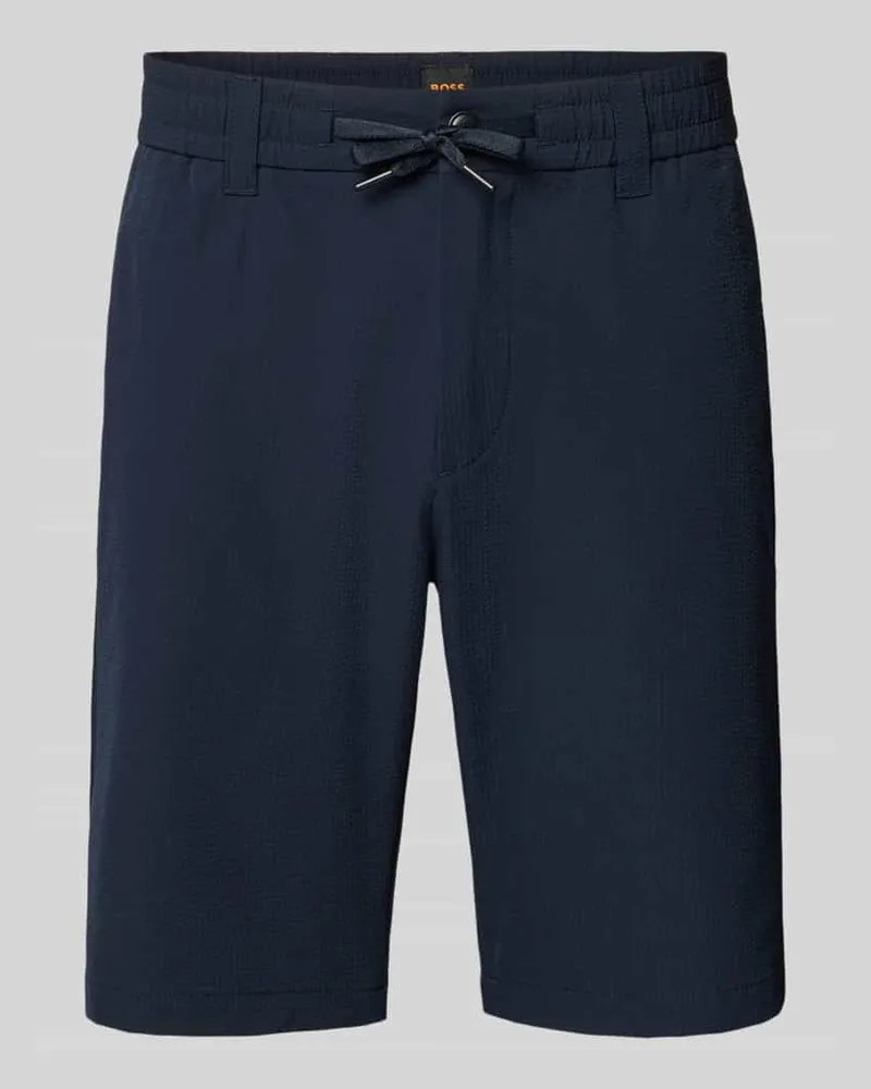 HUGO BOSS Tapered Fit Bermuda mit Kordelzug Modell 'CHINO Marine