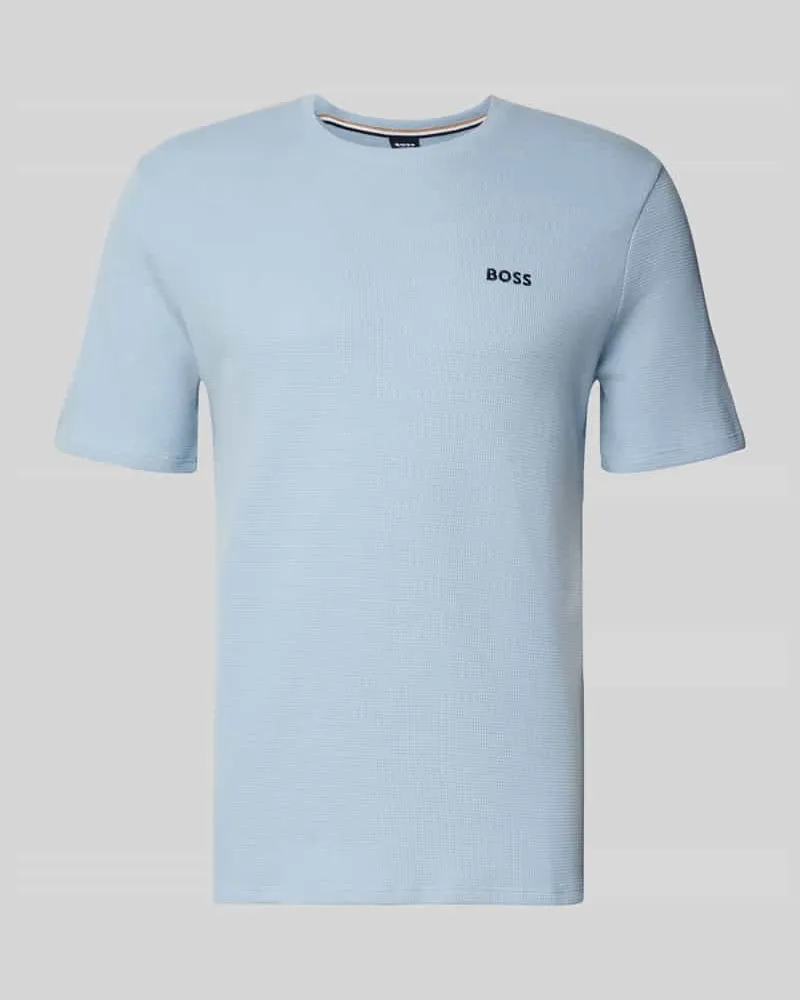 HUGO BOSS Regular Fit T-Shirt in Waffeloptik Hellblau