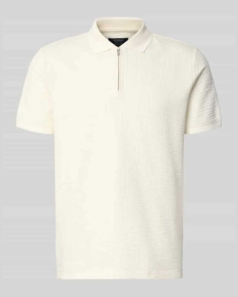 McNeal Regular Fit Poloshirt mit Strukturmuster Ecru