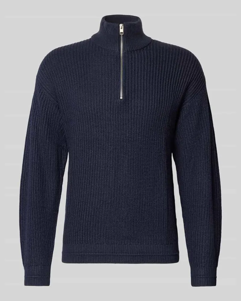 Jack & Jones Strickpullover mit Reißverschluss Modell 'KAITO Marine