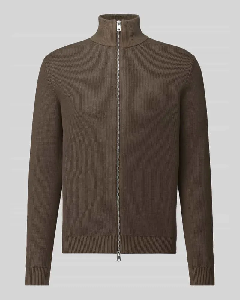 Selected Regular Fit Strickjacke aus reiner Baumwolle Modell 'DANE Taupe