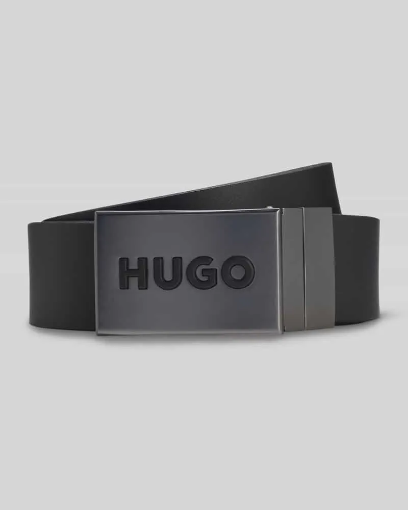 HUGO BOSS Wendegürtel aus echtem Lederl Modell 'GUSSY_PLAQUE_SR35 Black