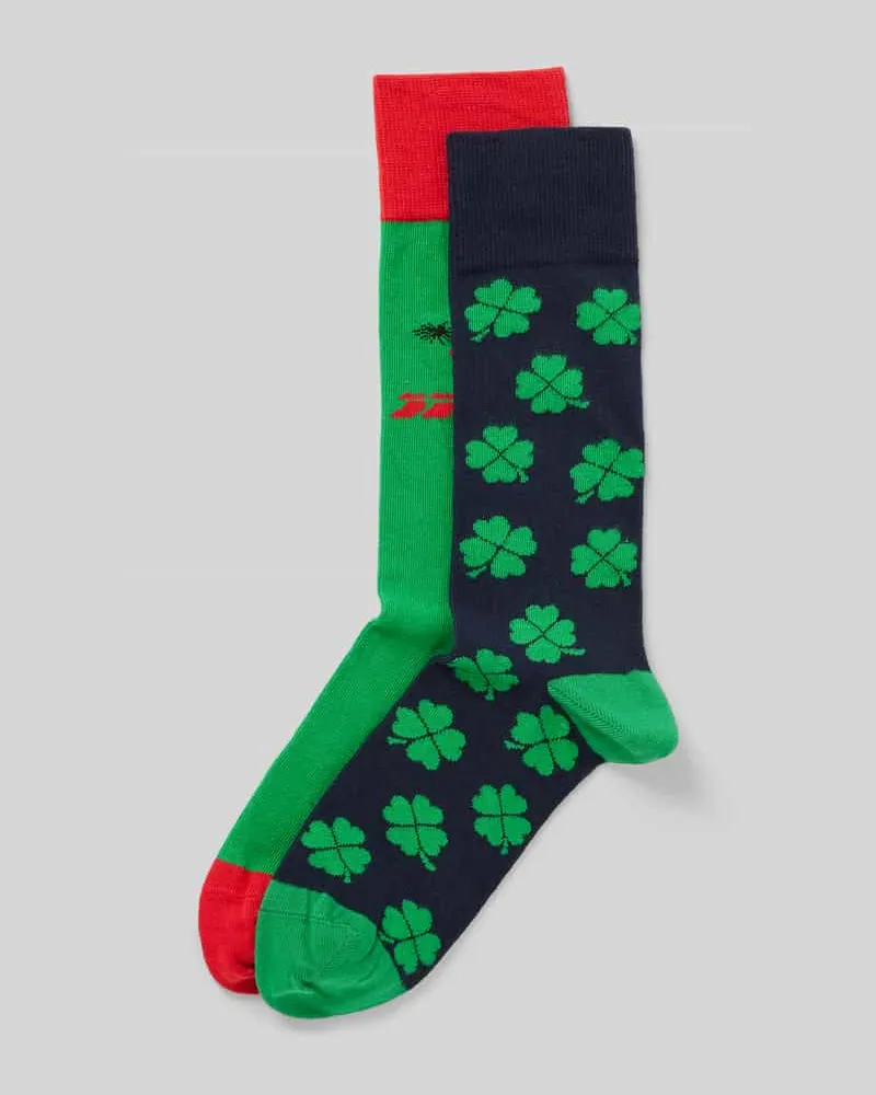 Christian Berg Socken mit Motiv-Stitching im 2er-Pack 