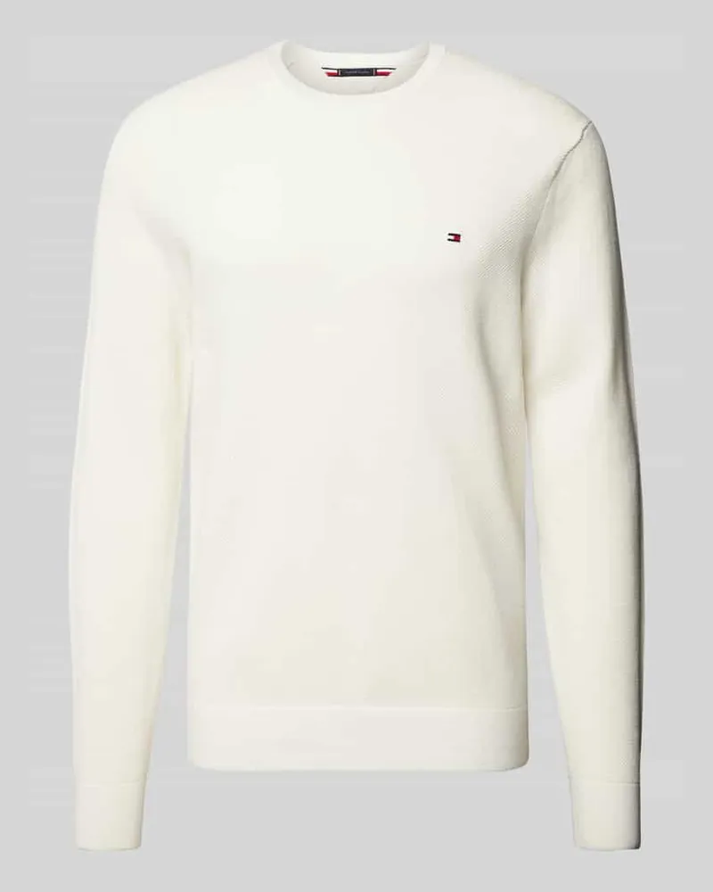 Tommy Hilfiger Strickpullover mit Rundhalsausschnitt Offwhite
