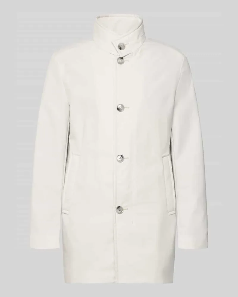 Strellson Regular Fit Mantel mit Stehkragen Modell 'FYNN Hellgrau