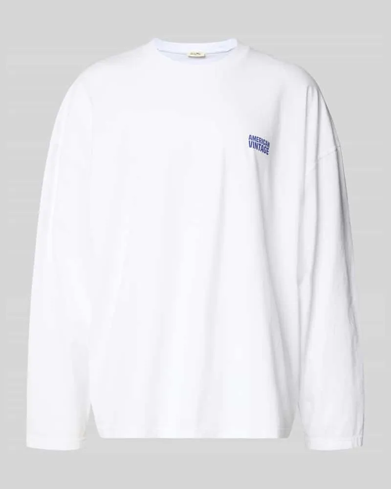 American Vintage Longsleeve mit Logo-Print Modell 'GIXY Weiss