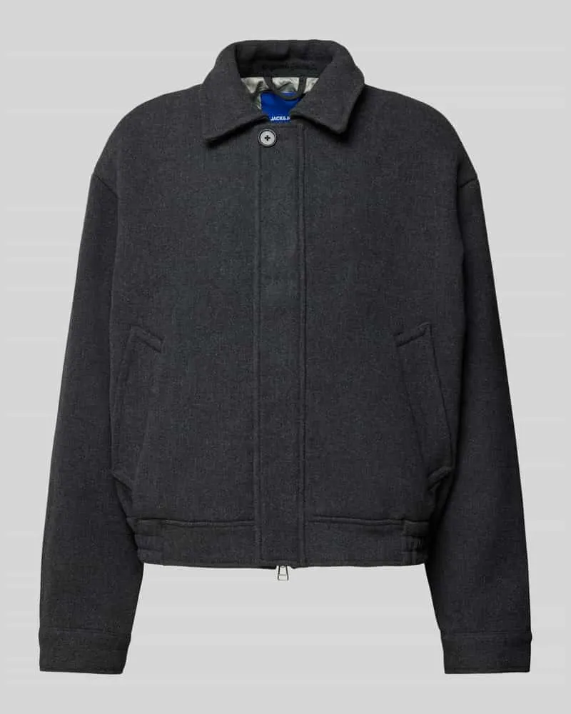 Jack & Jones Relaxed Fit Jacke mit Woll-Anteil Modell 'VERMONT Dunkelgrau