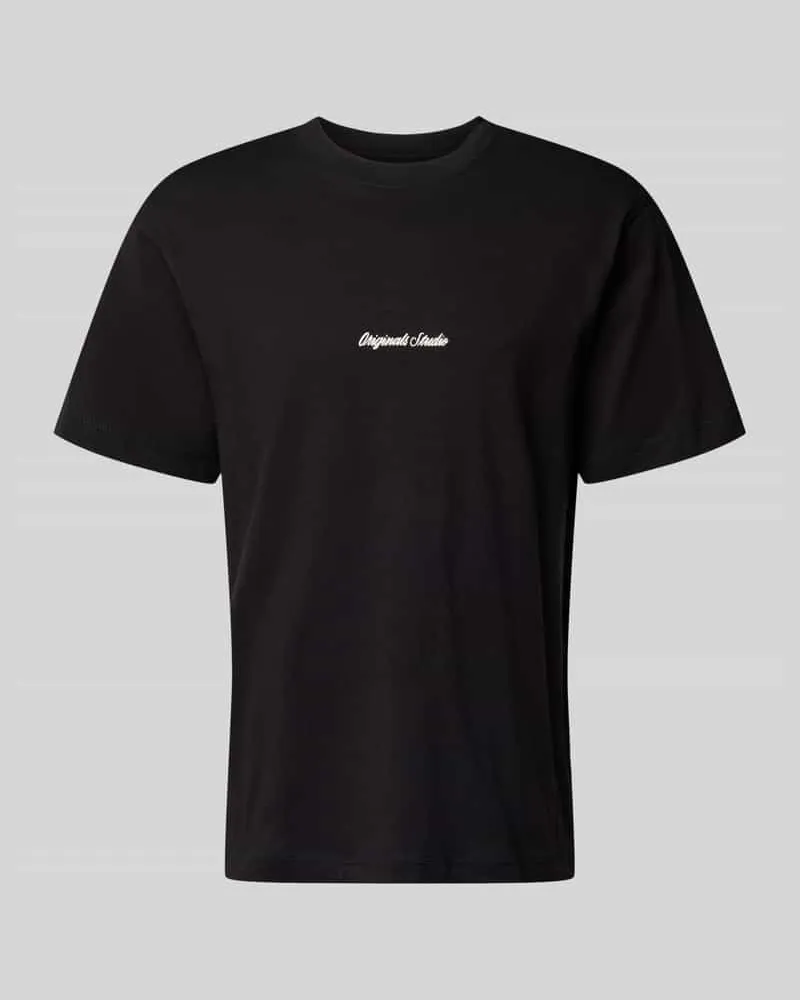 Jack & Jones T-Shirt mit Label-Stitching Modell 'NORREBRO Black