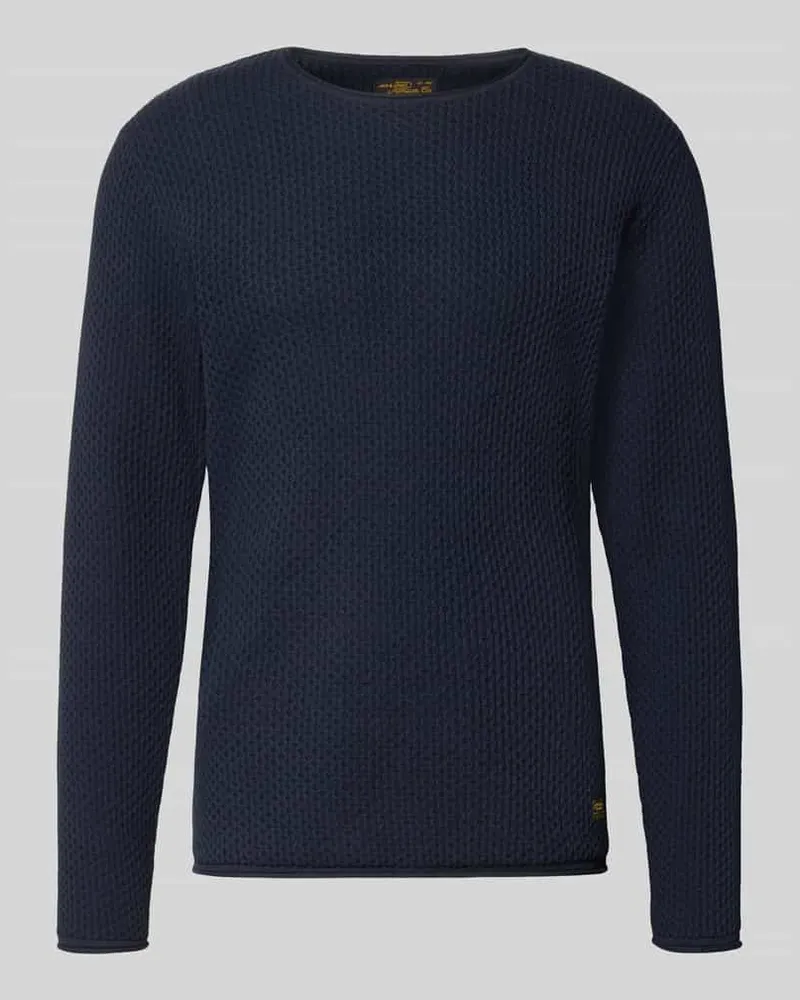 Jack & Jones Strickpullover mit Struktur-Muster Modell 'BLUMASON Marine
