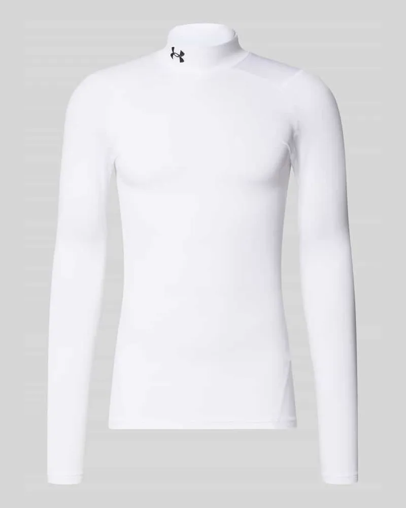 Under Armour Slim Fit Sport-Langarmshirt mit Logo-Stitching Weiss