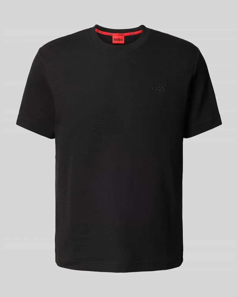 HUGO BOSS T-Shirt mit Label-Stitching Modell 'Austin Black