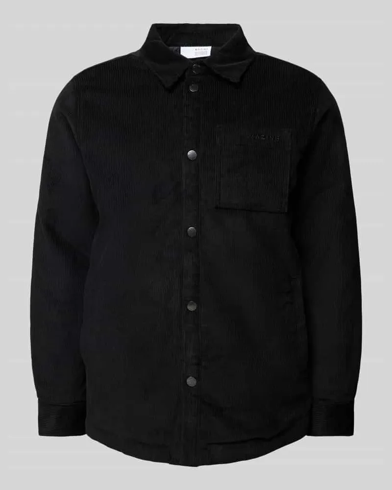 Mazine Regular Fit Cordhemd mit Brusttasche Modell 'Lincoln Black