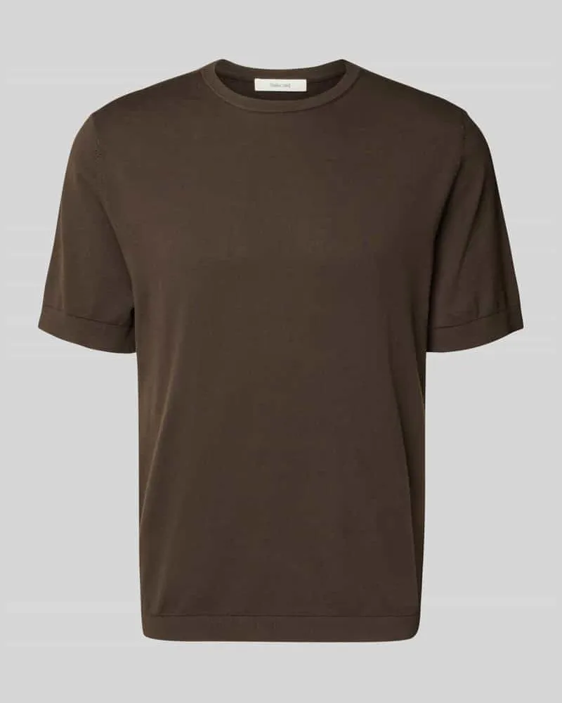 Selected Homme Regular Fit T-Shirt aus reiner Bio-Baumwolle Modell 'TORINO Dunkelbraun