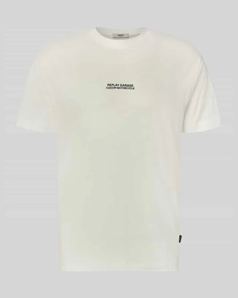 Replay T-Shirt mit Label-Print Offwhite