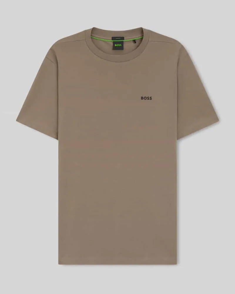 HUGO BOSS Regular Fit T-Shirt aus Baumwoll-Mix Khaki