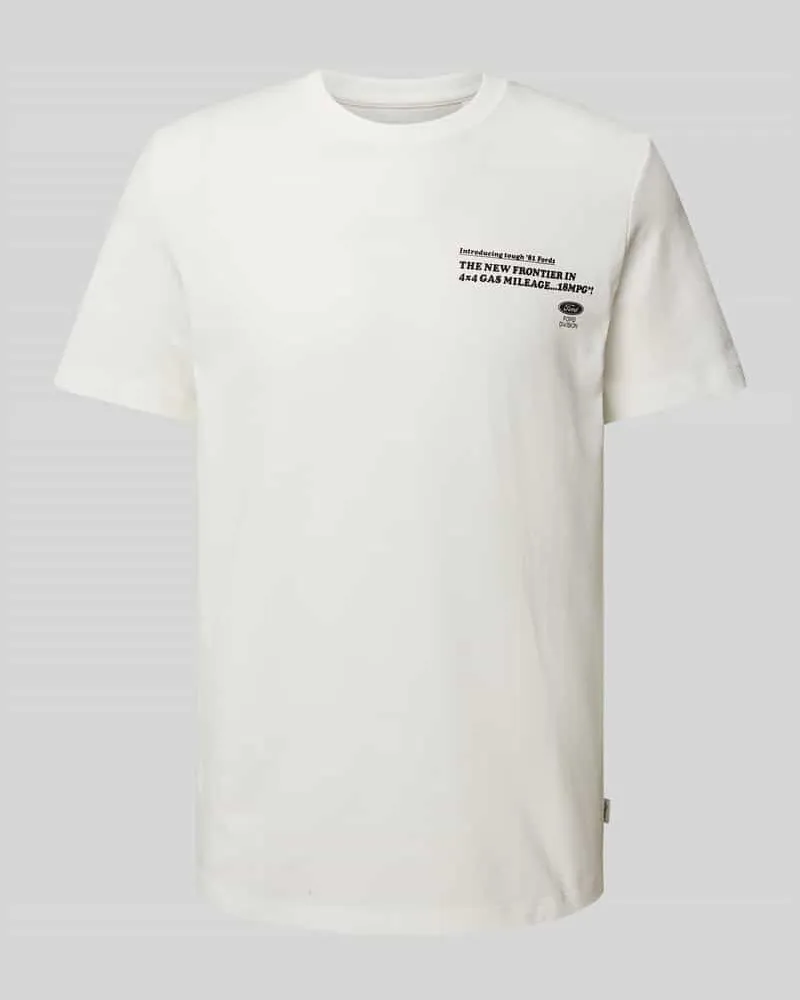 S.Oliver Regular Fit T-Shirt aus reiner Baumwolle mit Ford®-Applikation Weiss