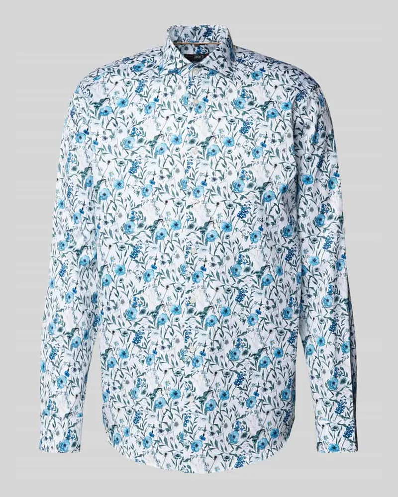 JAKE*S Regular Fit Business-Hemd aus Two Ply mit Kentkragen 
