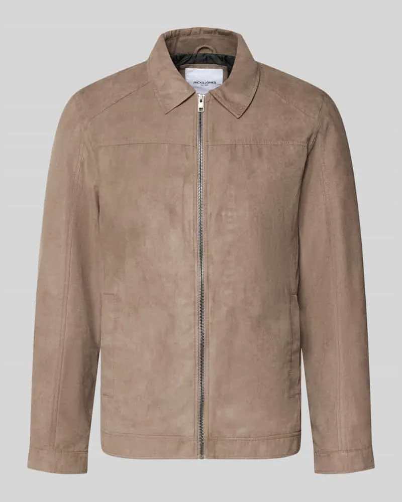 Jack & Jones Regular Fit Jacke mit Umlegekragen Modell 'Dylan Taupe