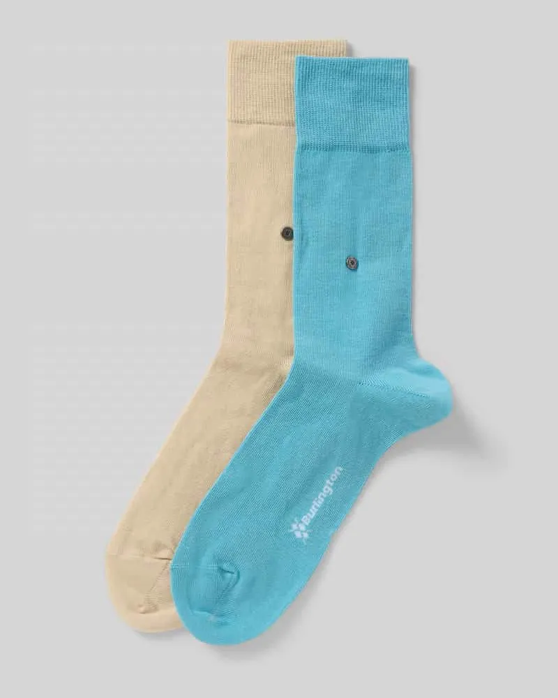 Burlington Socken mit Logo-Applikation im 2er-Pack Tuerkis