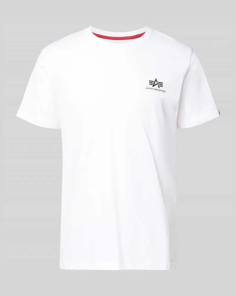 Alpha Industries T-Shirt mit Logo und Rundhalsausschnitt Weiss