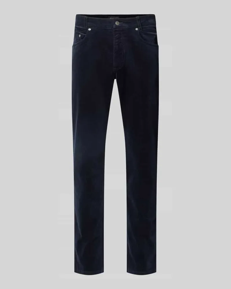Bugatti Straight Fit Cordhose aus elastischem Baumwoll-Mix Marine