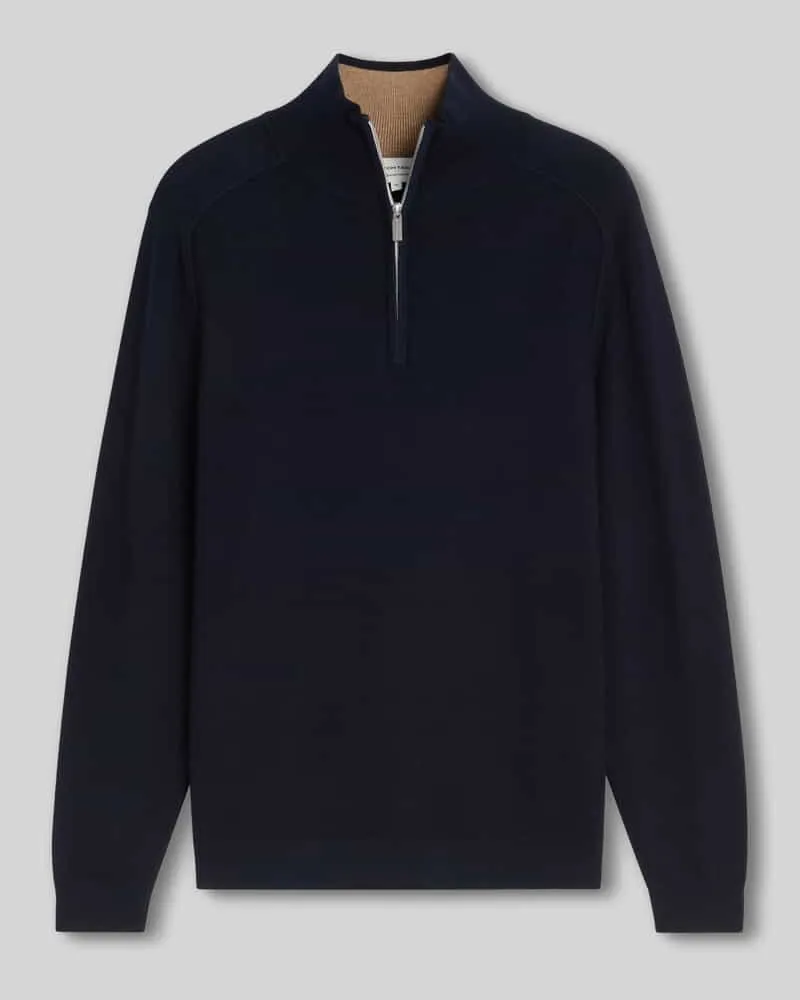 Tom Tailor Regular Fit Pullover mit Troyerkragen Marine